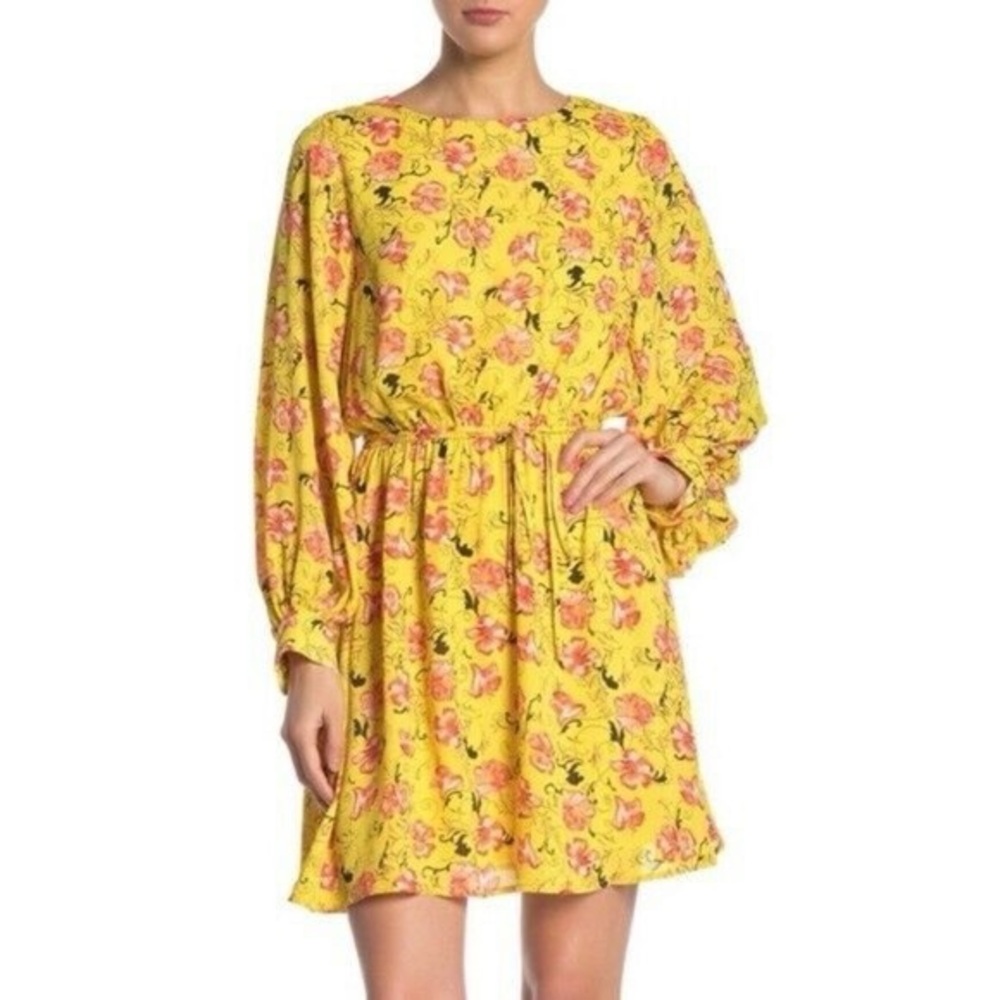 Halogen Garden Party Long Sleeve Minidress SMALL (1.9)